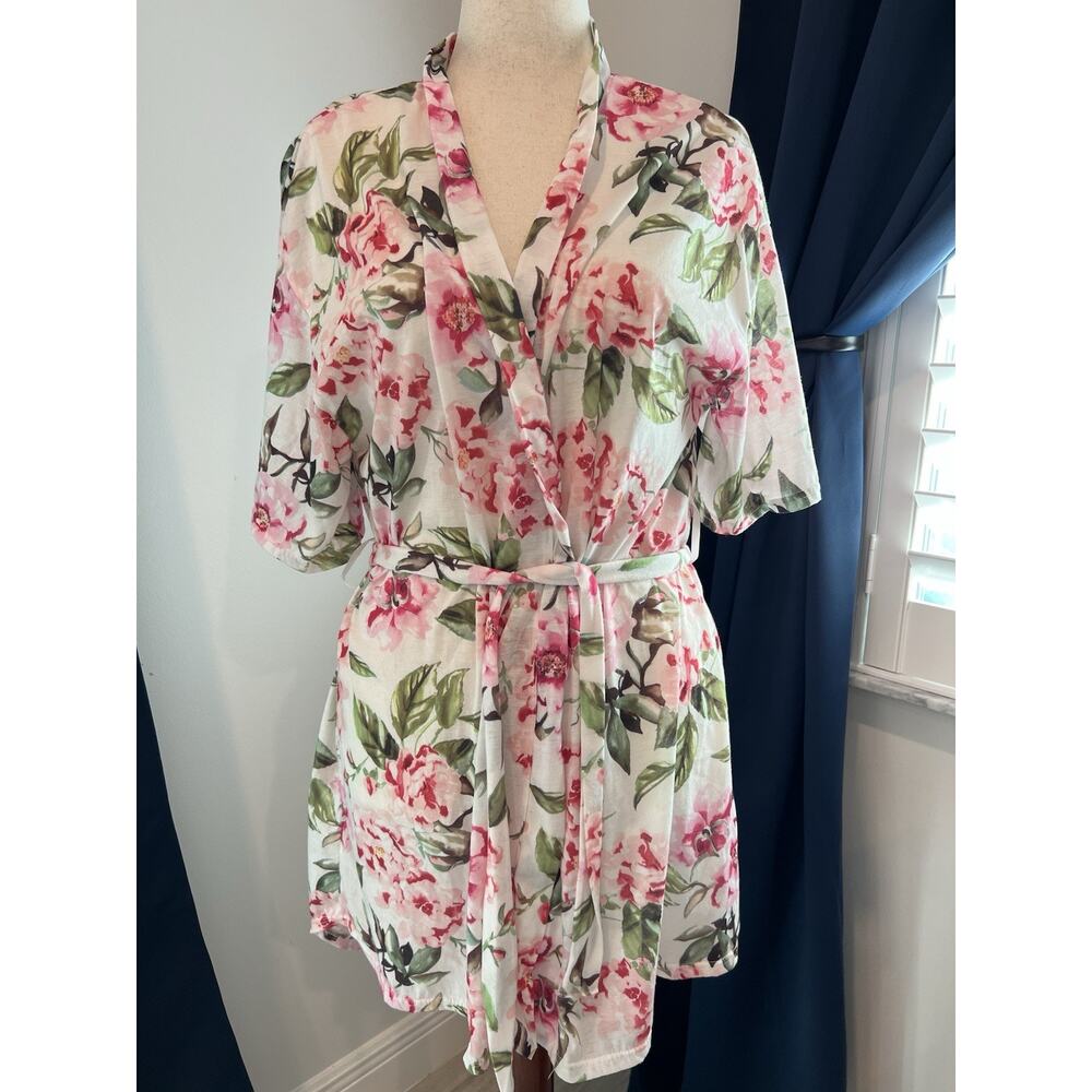 SHOW ME‎ YOUR MUMU Garden of Blooms OS Multicolor 3/4 Sleeve Floral Bridal Robe